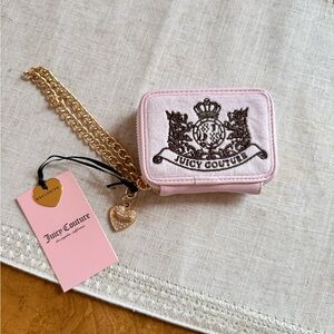 nwt juicy couture light pink scotty dog zip up wallet
